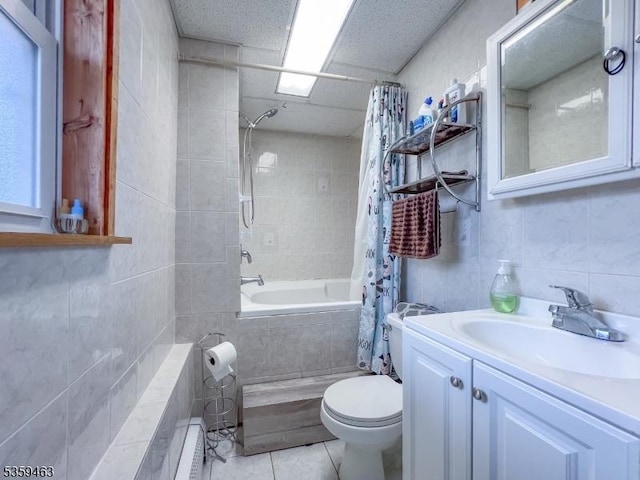 5461 Berkshire Valley Rd, Jefferson Twp, NJ 07438 - bathroom featuring toilet, tiled shower / bath combo, vanity, and tile patterned floors