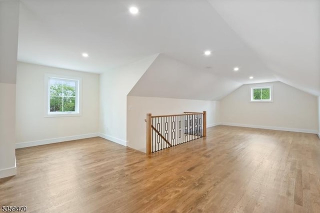 1 Willow Pl, East Hanover Twp, NJ 07936 - bonus room with light wood-type flooring, lofted ceiling, recessed lighting, and baseboards