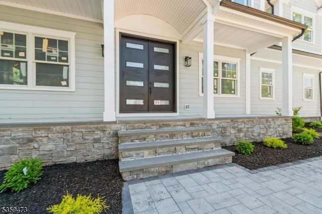 32 N Ave, Fanwood Boro, NJ 07023 - view of exterior entry with covered porch and stone siding