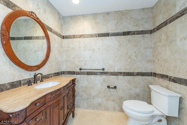 1 Brook Valley Ter, Kinnelon Boro, NJ 07405 - bathroom featuring toilet, vanity, and tile walls