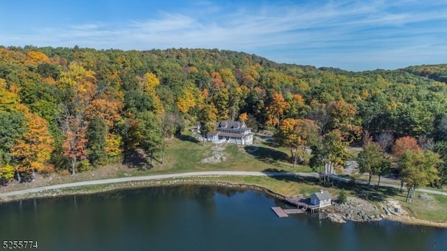 1 Brook Valley Ter, Kinnelon Boro, NJ 07405 - aerial view of property and surrounding area with a heavily wooded area and a large body of water