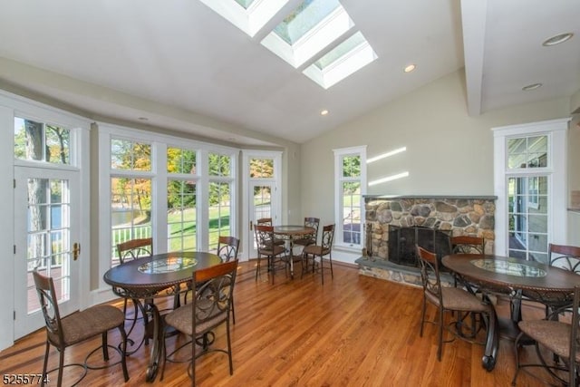 1 Brook Valley Ter, Kinnelon Boro, NJ 07405 - sunroom / solarium featuring french doors, lofted ceiling, and a skylight