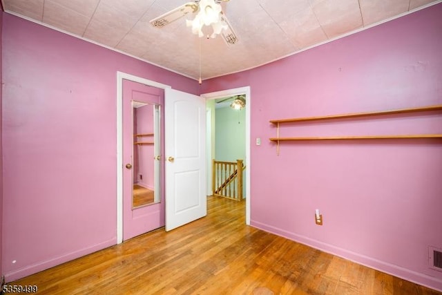 777 W Scott Ave, Rahway City, NJ 07065 - empty room with ceiling fan, wood finished floors, and baseboards