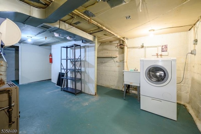 777 W Scott Ave, Rahway City, NJ 07065 - unfinished basement featuring a sink