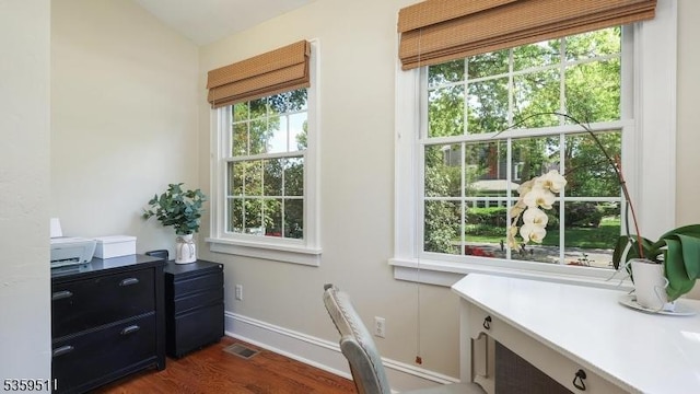 265 S Scotch Plains Ave, Westfield Town, NJ 07090 - office area featuring baseboards and dark wood-type flooring