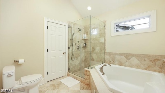 265 S Scotch Plains Ave, Westfield Town, NJ 07090 - bathroom with toilet, a bath, and a shower stall