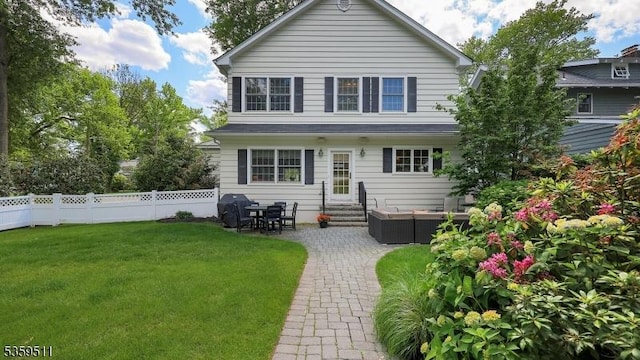 265 S Scotch Plains Ave, Westfield Town, NJ 07090 - rear view of property with entry steps, an outdoor living space, and a patio