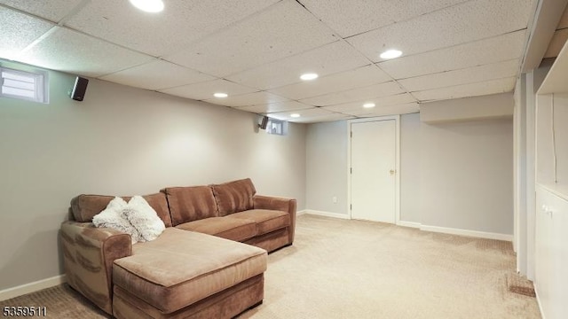 265 S Scotch Plains Ave, Westfield Town, NJ 07090 - sitting room featuring light carpet, recessed lighting, and baseboards