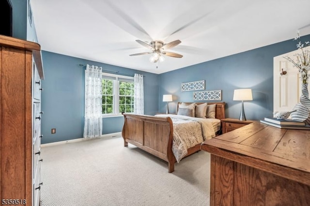 2406 Jamestown Cmn, Hillsborough Twp, NJ 08844 - bedroom with light carpet, baseboards, and ceiling fan