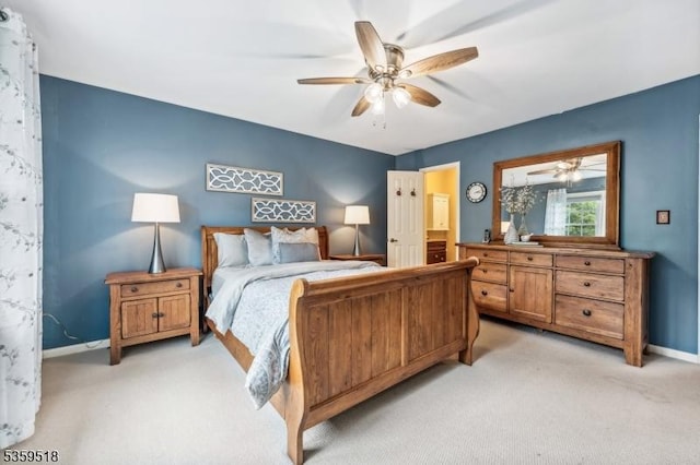 2406 Jamestown Cmn, Hillsborough Twp, NJ 08844 - bedroom featuring light colored carpet, baseboards, and ceiling fan