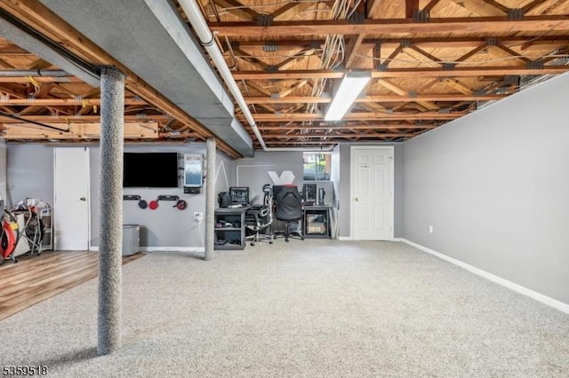2406 Jamestown Cmn, Hillsborough Twp, NJ 08844 - basement with carpet floors and baseboards