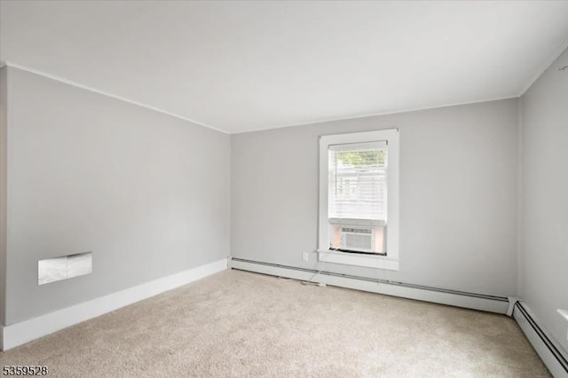 19 Spring St, Ogdensburg Boro, NJ 07439 - carpeted spare room with baseboard heating, baseboards, and cooling unit