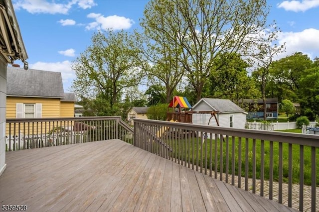 19 Spring St, Ogdensburg Boro, NJ 07439 - wooden terrace with a playground
