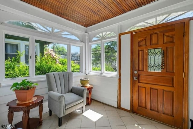 139 Pine Grove Ter, Newark City, NJ 07106 - sunroom featuring wood ceiling and tile patterned flooring