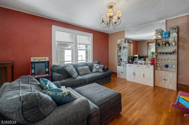 139 Pine Grove Ter, Newark City, NJ 07106 - living room featuring a chandelier and light wood-style floors