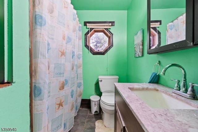 27 Wertsville Rd, East Amwell Twp, NJ 08551 - full bathroom with vanity, toilet, tile patterned flooring, and a shower with curtain