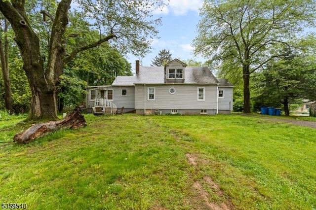27 Wertsville Rd, East Amwell Twp, NJ 08551 - rear view of property featuring a lawn and a chimney