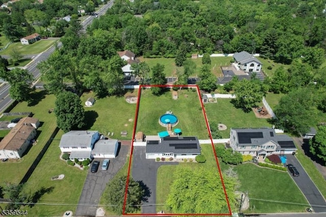 3 Cumberland Rd, Hillsborough Twp, NJ 08844 - aerial view of property and surrounding area featuring property boundaries highlighted