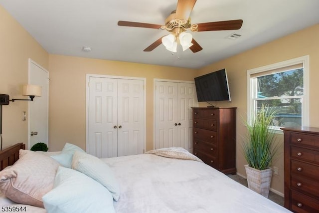 3 Cumberland Rd, Hillsborough Twp, NJ 08844 - bedroom featuring multiple closets and ceiling fan