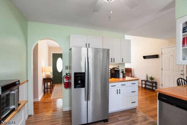 3 Cumberland Rd, Hillsborough Twp, NJ 08844 - kitchen featuring appliances with stainless steel finishes, wooden counters, and dark wood-type flooring