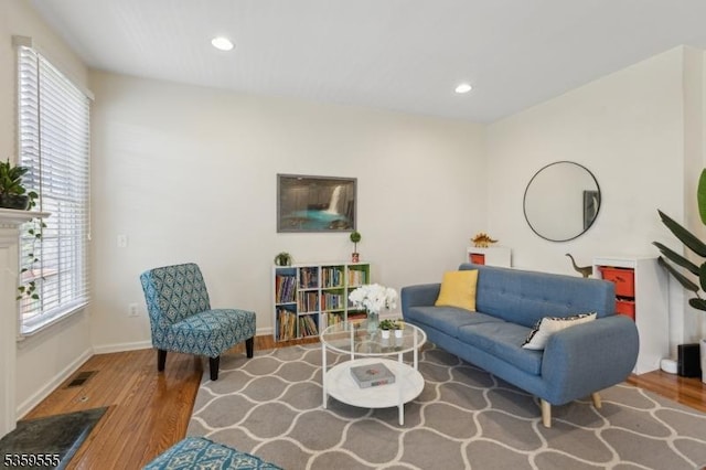 3 Merchant Ct, Bernards Twp, NJ 07920 - living area with wood finished floors, recessed lighting, and baseboards