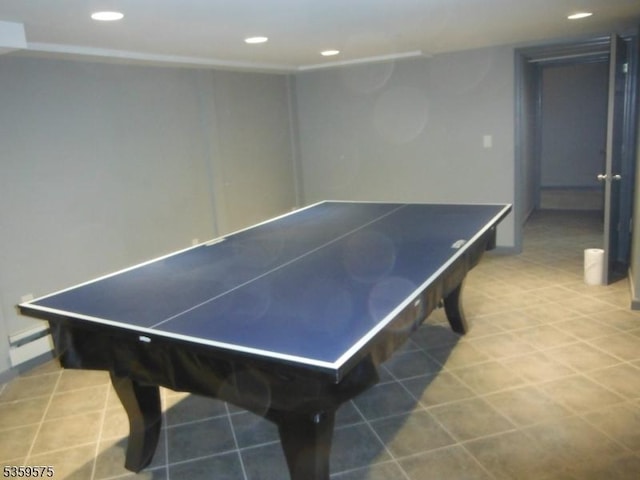 300 Jefferson Ave, Rahway City, NJ 07065 - game room with recessed lighting and tile patterned flooring