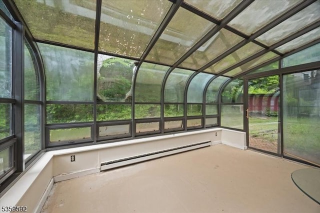 59 Old Croton Rd, Raritan Twp, NJ 08822 - unfurnished sunroom featuring baseboard heating