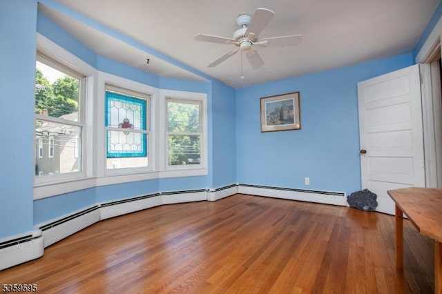 8 S Main St, Stockton Boro, NJ 08559 - spare room with wood finished floors, ceiling fan, and baseboard heating