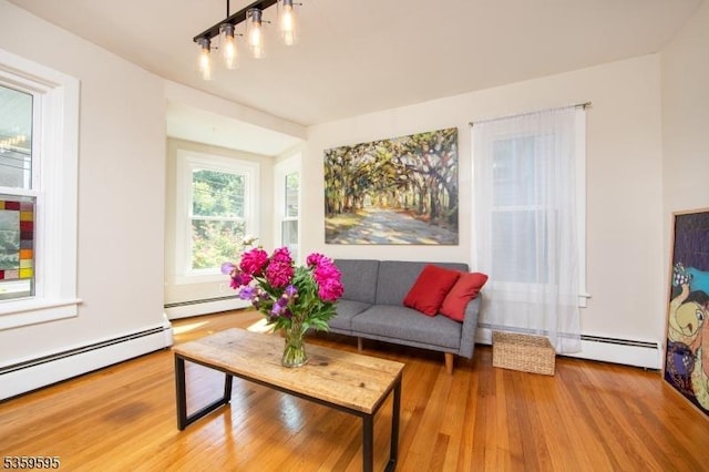 8 S Main St, Stockton Boro, NJ 08559 - living room featuring a baseboard radiator and wood finished floors