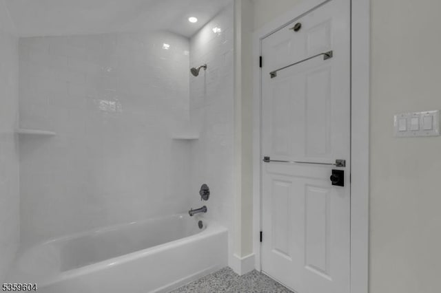 129 Sandy Ridge Rd, Delaware Twp, NJ 08559 - bathroom featuring bathtub / shower combination, recessed lighting, and baseboards