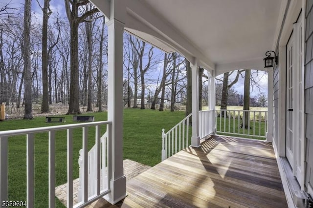 129 Sandy Ridge Rd, Delaware Twp, NJ 08559 - wooden porch with a yard