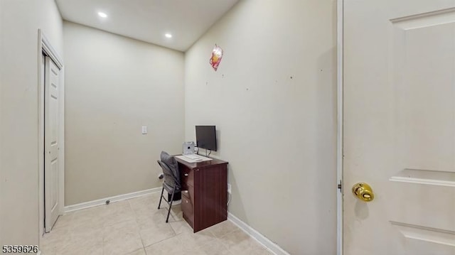 612 Magnolia Rd, North Brunswick Twp, NJ 08902 - unfurnished office featuring light tile patterned floors, recessed lighting, and baseboards