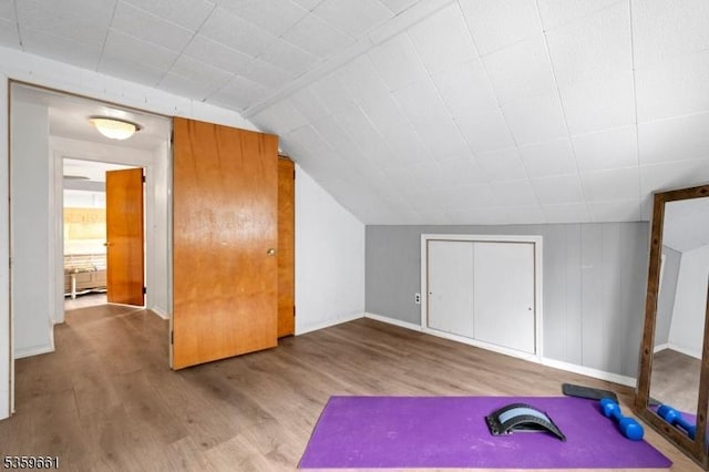 46 Sunrise Ter, Cedar Grove Twp, NJ 07009 - additional living space featuring wood finished floors, baseboards, and lofted ceiling