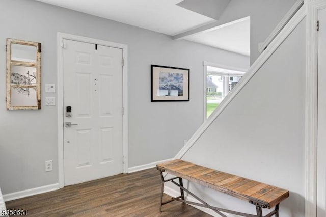 46 Sunrise Ter, Cedar Grove Twp, NJ 07009 - foyer entrance featuring dark wood finished floors and baseboards