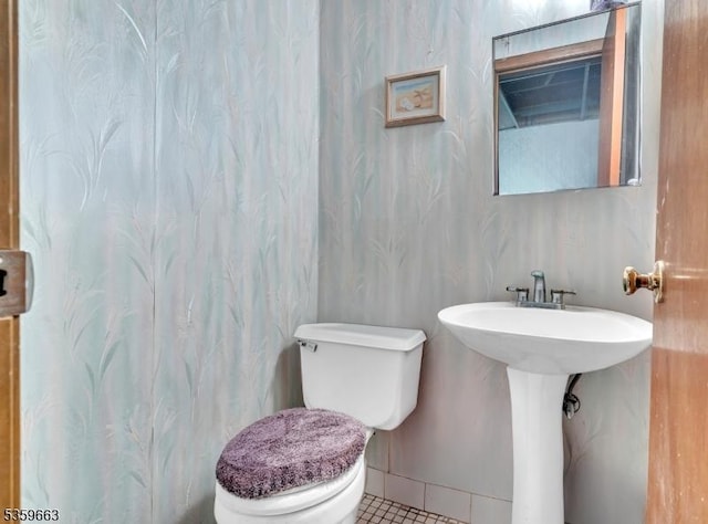 580 Eric Ln, Mount Arlington Boro, NJ 07850 - bathroom with toilet and tile patterned flooring