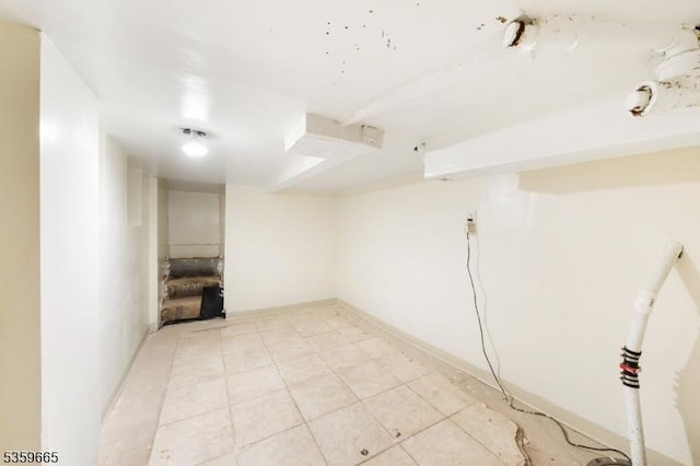 28 Beechwood Pl, Irvington Twp, NJ 07111 - finished below grade area featuring light tile patterned flooring