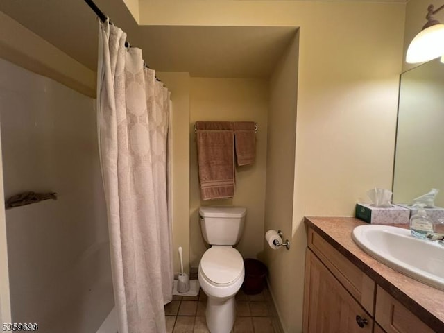 134 Lott Rd, Wantage Twp, NJ 07461 - full bathroom with tile patterned flooring, vanity, toilet, and a shower with curtain