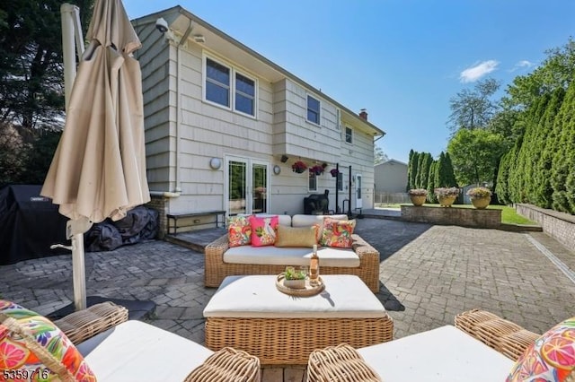 1 Spring Garden Dr, Madison Boro, NJ 07940 - view of patio / terrace with outdoor lounge area and french doors