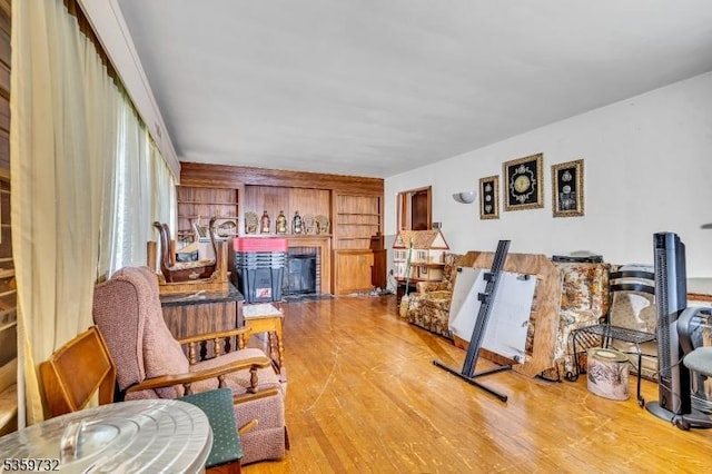 925 Stelle Ave, Plainfield City, NJ 07063 - living room featuring a fireplace and wood finished floors