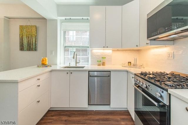 10 Crestmont Rd Unit 3F, Montclair Twp, NJ 07042 - kitchen with appliances with stainless steel finishes, a sink, light countertops, and tasteful backsplash