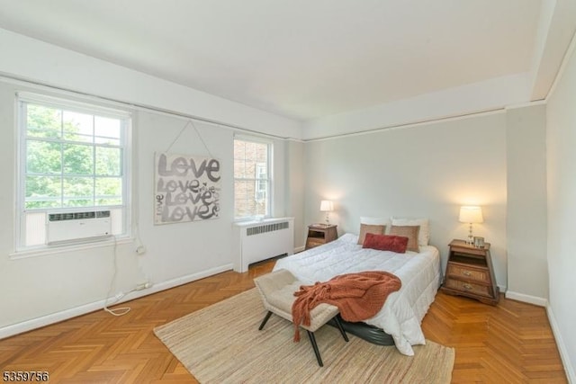 10 Crestmont Rd Unit 3F, Montclair Twp, NJ 07042 - bedroom with radiator, baseboards, and cooling unit