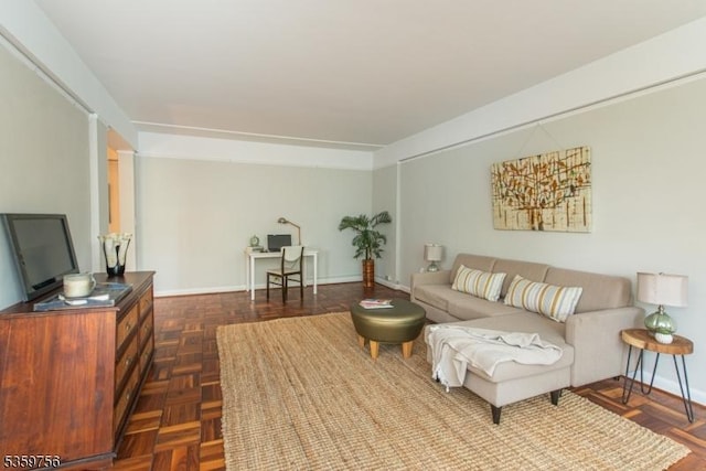 10 Crestmont Rd Unit 3F, Montclair Twp, NJ 07042 - living area featuring baseboards and a desk