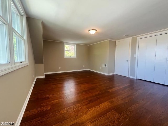 45 Park Ave, Newton Town, NJ 07860 - unfurnished bedroom featuring dark wood finished floors and baseboards