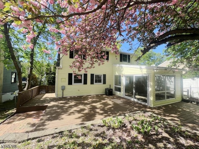 45 Park Ave, Newton Town, NJ 07860 - back of house featuring a deck and central AC