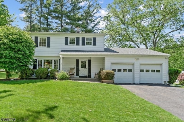 185 Ann St, Dover Town, NJ 07801 - view of front of house featuring driveway, an attached garage, and a front lawn