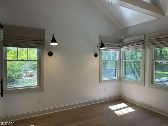 24 Lakeview Point Ave, Frankford Twp, NJ 07826 - unfurnished room with wood finished floors, baseboards, and vaulted ceiling