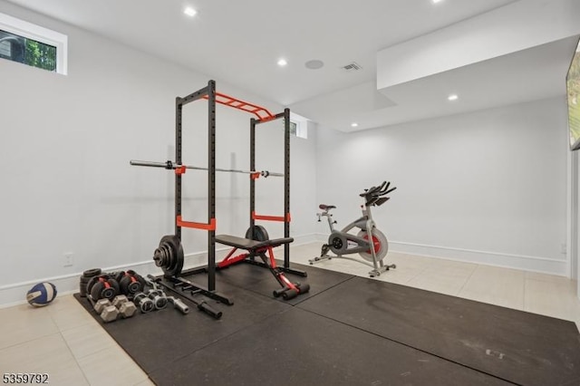 290 Long Hill Dr, Millburn Twp, NJ 07078 - exercise room with baseboards and recessed lighting