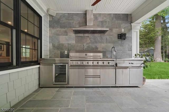 290 Long Hill Dr, Millburn Twp, NJ 07078 - view of patio featuring wine cooler