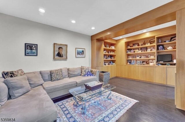 41 Park Way W, Orange Twp, NJ 07052 - living area with dark wood finished floors and recessed lighting