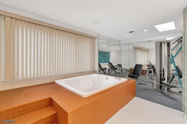 41 Park Way W, Orange Twp, NJ 07052 - full bath featuring a whirlpool tub and a skylight